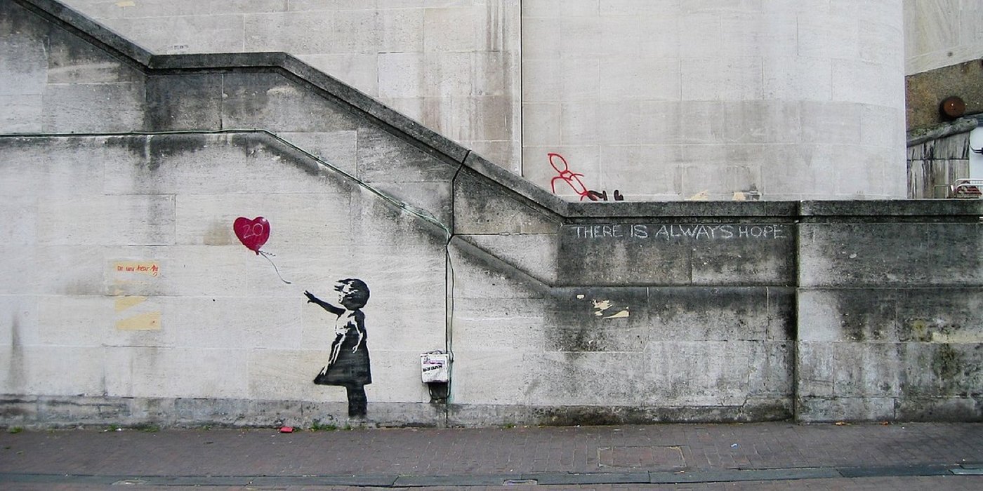 Banksy, Girl with Balloon mural, London
