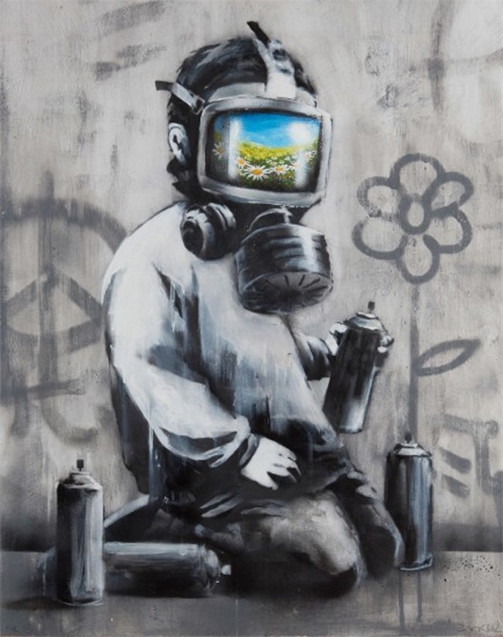 Banksy, Gas Mask Boy, 2009